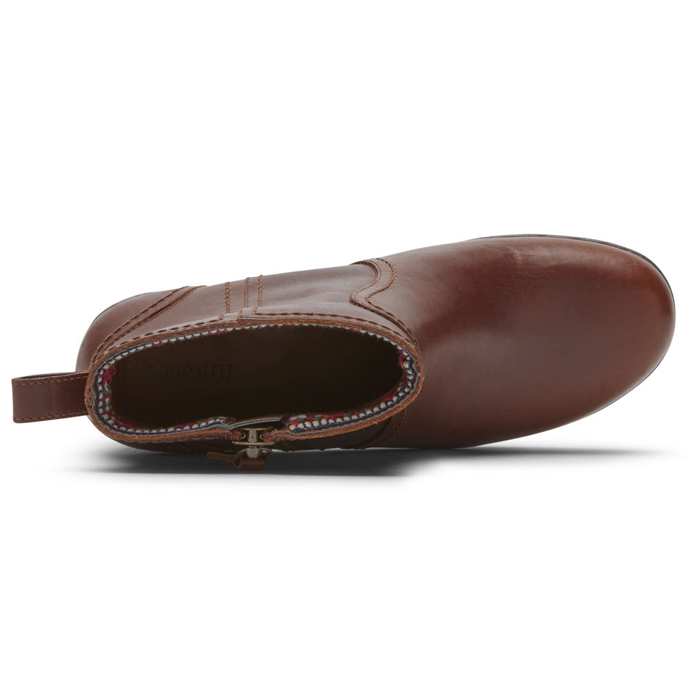 Rockport Støvler Dame Brune - Cobb Hill Presley Zipper - RVGK17235